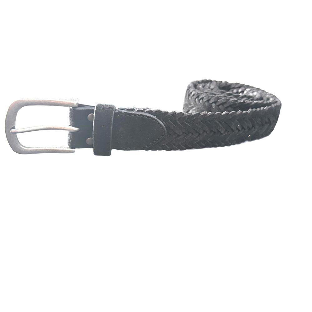 Abercrombie & Fitch Black Braided Suede Leather Belt - L/XL (45'')